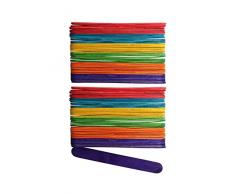 Glorex 6 2200 683 Lot de 100 bocaux en bois de bouleau laquÃ© Multicolore 15 cm de long avec extrÃ©mitÃ©s arrondies