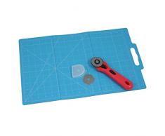 Trimits Tapis Pliant, 30 x 45 cm, avec Cutter Rotatif (45 mm), Bleu, 30 x 35 cm
