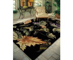 Nourison Tapis 100 % Laine Noir 107 x 168 cm