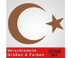 AY YILDIZ Sticker Mural avec Inscription en Anglais « Demi-Lune Porte kiye » 50 x 37 cm (Marron)