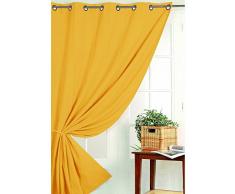 HomeMaison Rideau Occultant Non Feu M1, Polyester, Or, 260x140 cm