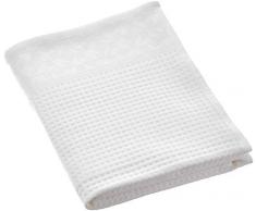 Le Jacquard Francais Serviette de bain Polygones Coton Blanc Rectangulaire 70 x 140 cm