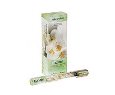Encens à bâtonnets Made in India Parfum Jasmin - Lot de 6 pièces avec 20 bâtonnets par Paquet - Durée de bâtonnet 2 Heures