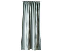 enzo enrico Rideau occultant imprimé, 145 x 255 cm des 2 Côtés, Avant Motif Bandes longitudinales arrière uni Stone