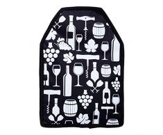 SAVEUR ET Degustation KV7103 Rafraichisseur Bouteille, Eau + Polyester, Noir/Gris/Jaune, 15,5 x 3,6 x 22,6 cm