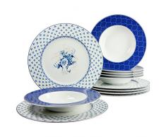 Creatable 16078, Amelia Blue Dream, Vaisselle 12 piéces, Porcelaine, Multicolore, 33 x 24 x 33 cm