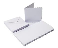 Le Papier Palace 25 festonné Cartes et enveloppes 17,8 x 17,8 cm, Blanc