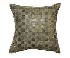 Jute & co Coussin en véritable Cuir, 45 x 45 cm, Bruni