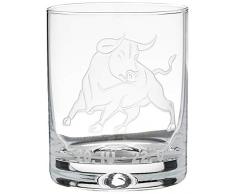 Crystaljulia 05922 Verre Ã whisky avec gravure Zodiak Stier Cristal 250 ml
