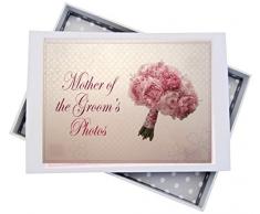 White Cotton Cards Mother of The Groom, Mini Album Photo de Mariage, Bouquet, Tableau, Blanc, 12.5Â x 17.5Â x 2.5Â cm