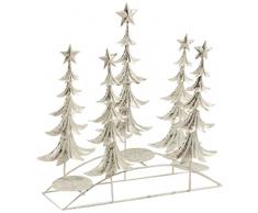 Villa dEste Home Tivoli Xmas Bougeoir, métal, Acier/Argent, 35 x 12 x 36 cm