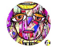 Homedecor. Maison Visages to Go DIY adhÃ©sif Cercles Murale sur Toile, tissÃ© Polyester, Grande, 71Â x 71Â cm, Tissu, Multi/Couleur, 71Â x 71Â x 71Â cm