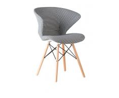 SuperStudio Lo + deModa Set Chaise 2 unités. Wooden Prisma Pattern Blanc/Noir