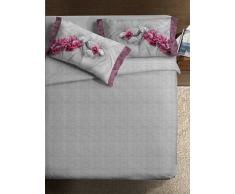 Ipersan 1 Personne Parure Housse de Couette Fine Art Asian 155x240 Couleur Gris-Rose