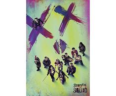 empireposter 732477 Suicide Squad â Face â Rétro Impression Affiche Film Poster, Papier, Multicolore, Taille 61 x 91,5 cm 91,5 x 61 x 0,14 cm