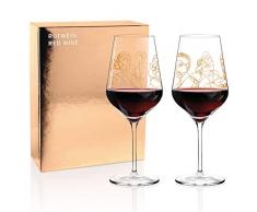 Ensemble de verres Ã vin rouge Burkhard Neie (Pan & Selene | Zeus & Leda en cristal 583 ml avec or vÃ©ritable