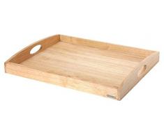 Continenta Plateau Plateau de Service en Bois de Caoutchouc Plateau Petit dÃ©jeuner, Bois, Plateau Rectangulaire Tailleâ¯: 54Â x 42Â x 5Â cm