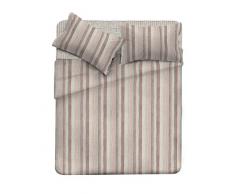 Italian Bed Linen cl-em-striato marrone-1p Complet lit Sac Emotion et taies doreiller, Coton, ImprimÃ©, Simple, 300Â x 150Â x 1Â cm