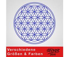 Graz Design Sticker Mural Motif Fleurs et Fleurs Bleu 120 x 120 cm