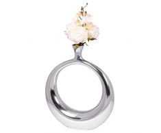 WOHNLING wl1.905Â DÃ©coration Vase, Aluminium, Argent, 38Â x 7Â x 45Â cm