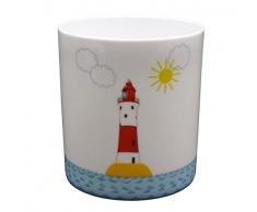 Light-Glow Collection lumière Maison Bougeoir, Porcelaine, Blanc, 9 x 8 x 10 cm