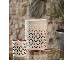 YANKEE CANDLE Accessory Bougeoir en Verre Blanc 20 cm