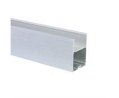 Jandei - Profil aluminium LED suspendu 1 x 2 métre forme U pour bande ruban LED jusqua 45 mm70 x 50 mm couvercle blanc laiteux avec bouchons