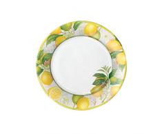 Caspari 14390SP Lot de 8 Assiettes Dessert, Papier, Jaune, 21 x 21 x 0,02 cm