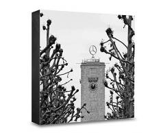 COGNOSCO HG-S105 Tableau Mural en Bois avec Photo darchitecture Motif traîneau du Roi Noir/Blanc 15 x 15 cm