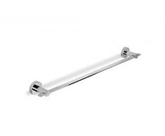 Croydex Pebble Super Doux en Mousse à mémoire Tapis de Salle de Bain avec Dos antidérapant, Métal, Chrome, 6 x 69.5 x 8 cm