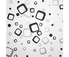 WANDfee® 60 Carrés de Couleur Argent, Noir, Bicolore, décoration Murale Moderne Retro Cubes carrés Autocollants Autocollants muraux décoratifs