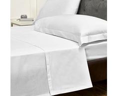 Julian Charles Facile dentretien Drap Plat en Percale, Coton Polyester, Blanc, Double