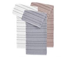 San Ignacio ordesa Set de 3Â piÃ¨ces torchons de Cuisine 50Â x 70Â cm, Blanc, Beige et Gris, 70Â x 50Â cm