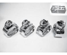 P.Serviettes de table 5 cm 4 pièces Argen.