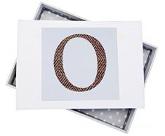 White Cotton Cards Alphabetics Initiale O Mini Album Photo, Multicolore