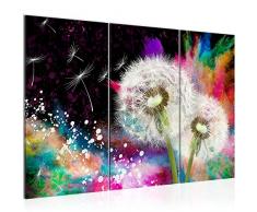 Tableau decoration murale Fleurs de pissenlit 120 x 80 cm - XXL Impression sur Toile Salon Appartment 3 Parties - prÃªt Ã accrocher - 015831a
