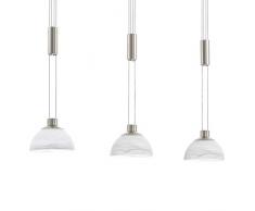 Eglo Lampe suspension LED montefio/3, nickel mat/albâtre 93468 E