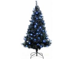 Festive 1,8 m Glitter Ã©clairÃ© Funky Fir Sapin de NoÃ«l Artificiel 180 Lampes Ã LED Blanches Brillantes-Noir/Argent