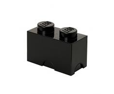 Brique de rangement LEGO 2 plots, Boîte de rangement empilable, 2,6 l, noir