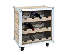 Haku Möbel 28153 Casier à Bouteilles Bois Pin/Aluminium 53 x 33 x 63 cm