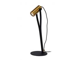 Lucide 30669/05/30 Lampe de bureau, Acier, 5 W, Noir, Or Mat/Laiton