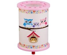 Elobra Lampe de table Chouette famille, vert tilleul Enfant rosa