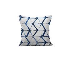 Soleil docre Azur Coussin, Coton, Bleu, 40 x 40 cm