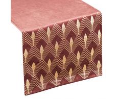 Eurofirany Chemin de Table en Velours Motif géométrique 40 x 140 cm