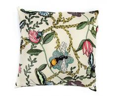 Nadja Wedin design Les Insectes et Papillons en Velours Blanc cassé â Housse de Coussin 48 X 48 cm