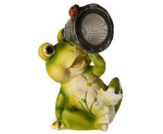 Creative Living Sculpture de Jardin en Forme de Grenouille avec Un tÃ©lescope Ã lÃ©nergie Solaire