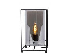 Lucide 78588/01/30 Lampe de table, Verre, E14, 40 W, Noir, Fumé