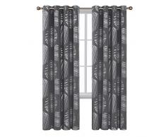 Deconovo Rideaux Occultants à Oeillet Argente Chambre Motif Isolation Thermique Anti Chaleur Fenêtre pour Salon 2 Pcs, Gris Clair, 117x229cm