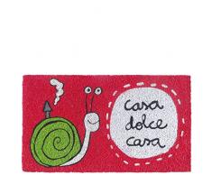 Laroom Paillasson Design CASA Dolce, Jute & Base antidérapante, Rouge, 40 x 70 x 1,8 cm