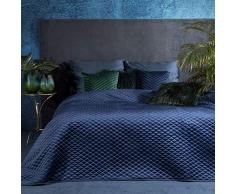 Couvre-lit Eurofirany - Velours - Paillettes - Ãlégant - Glamour - pour Chambre à Coucher, Salon, Chambre damis, Lounge, Bleu Marine - 200 x 220 cm